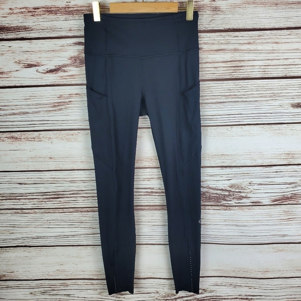 Lululemon Womens Size 4 Black Fast & Free 7/8 Tight II Nulux 25" Leggings